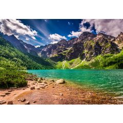 14303 - Krajobraz Góry Jezioro Plaża Niebo