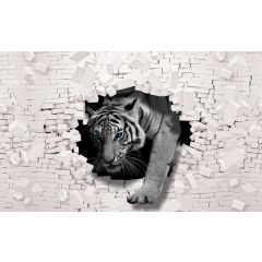 10400 - Tygrys wychodzący ze ściany 3D