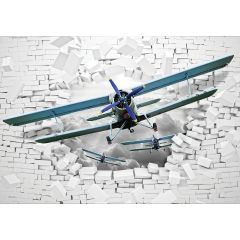 10407 - Samolot wylatujący ze ściany 3D