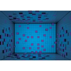 2580 - Pokój z niebieskich sześcianów 3D