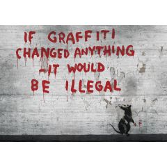 3025 - Szczur i napis na ścianie Banksy